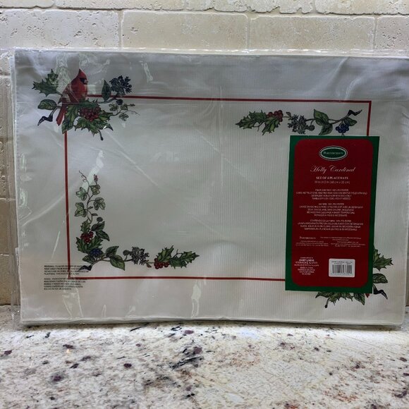 Spode Holly Cardinal Portmeirion Placemats Set of 4 NWT - Picture 6 of 6